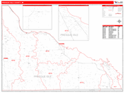 Presque Isle County Wall Map Red Line Style